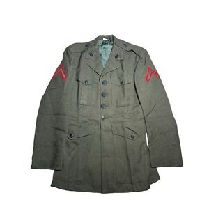 Vintage USMC U.S. Marine Corps Uniform Coat Wool Green 36S 1950's 1060s Military
